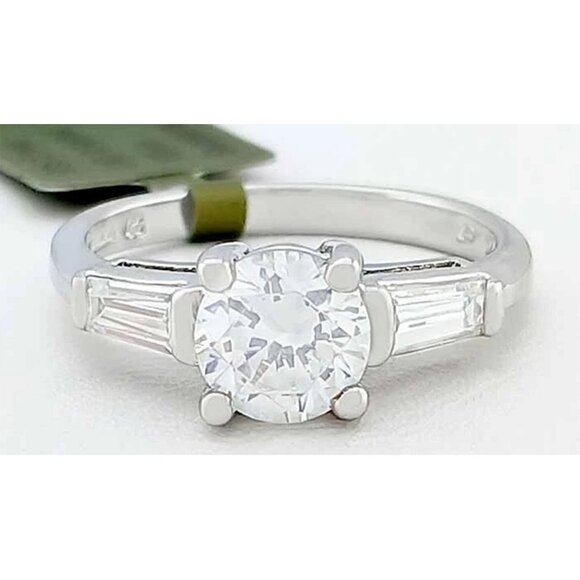 Created 1.80 Cts White Sapphire Engagement Ring .925 Silver